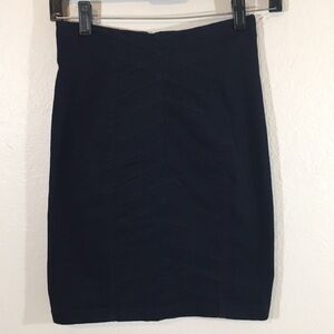Express Blue Denim Textured Bodycon Mini Skirt